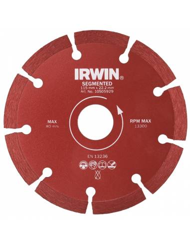Disc diamantat laser segmentat 115 mm/22.2 mm IRWIN